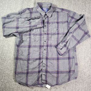 Pendleton Sir Pendleton Shirt Men's XL Gray Plaid 100% Wool Long Sleeve Pockets